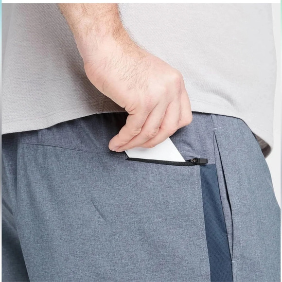 NWT All in Motion All in Men's Lined Run Shorts 9" Gym Running Blue Grey XXL 2XL - Picture 4 of 12